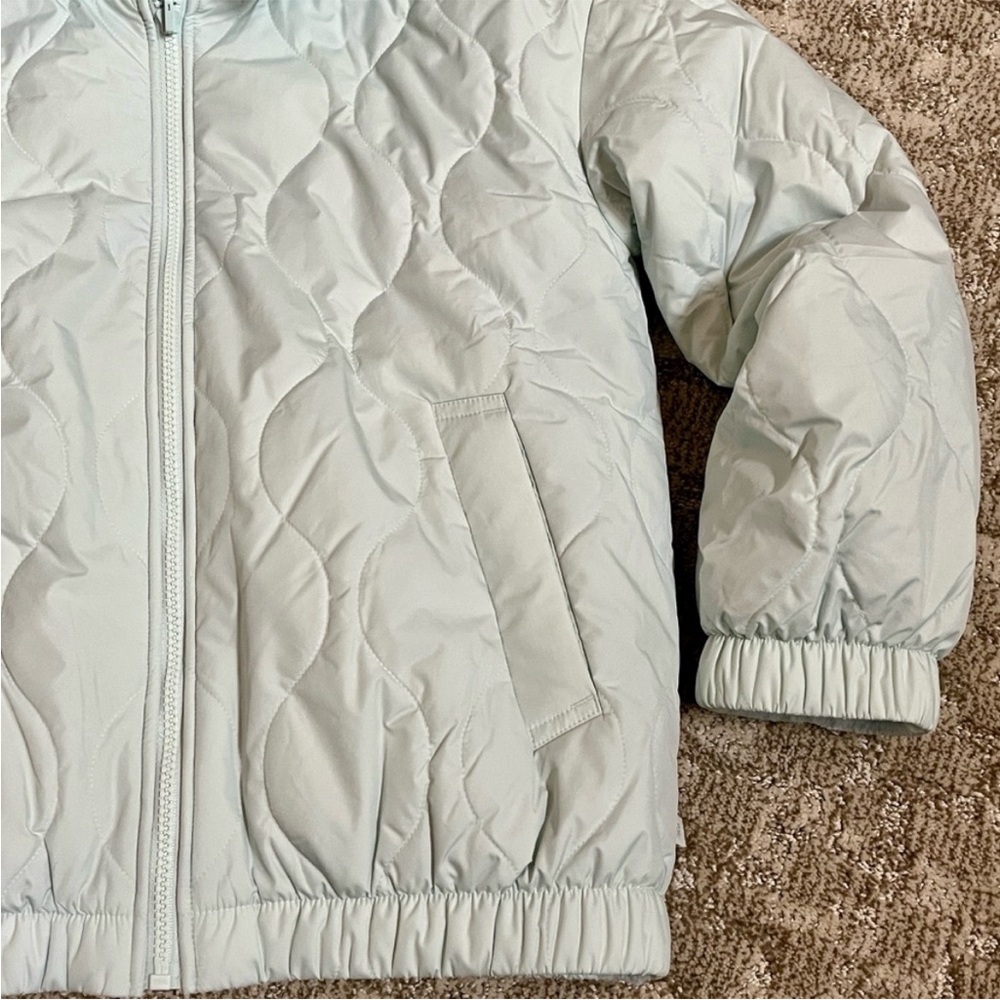 Athleta Girl Reversible Halycon Blue Warm + Fuzzy Jacket—6 - Picture 4 of 11